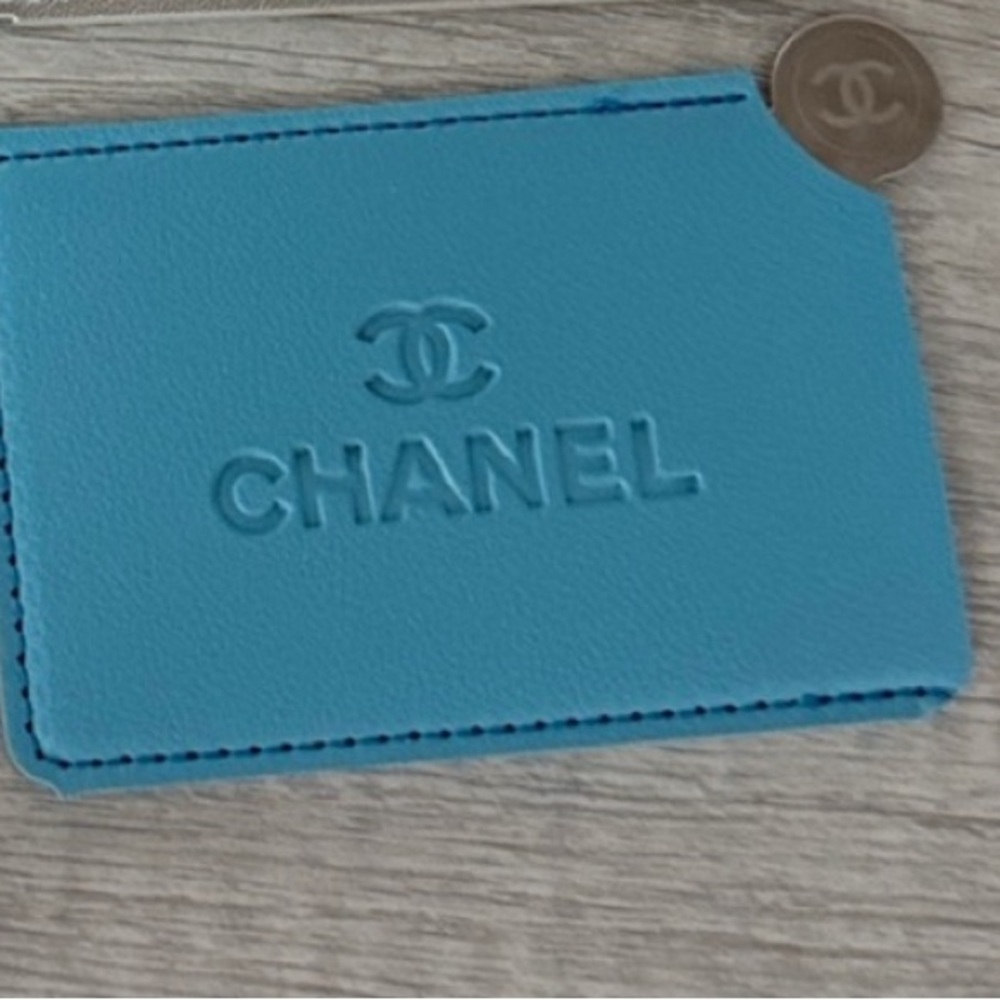 Chanel Tiffany Blue color card case with mirror New in box